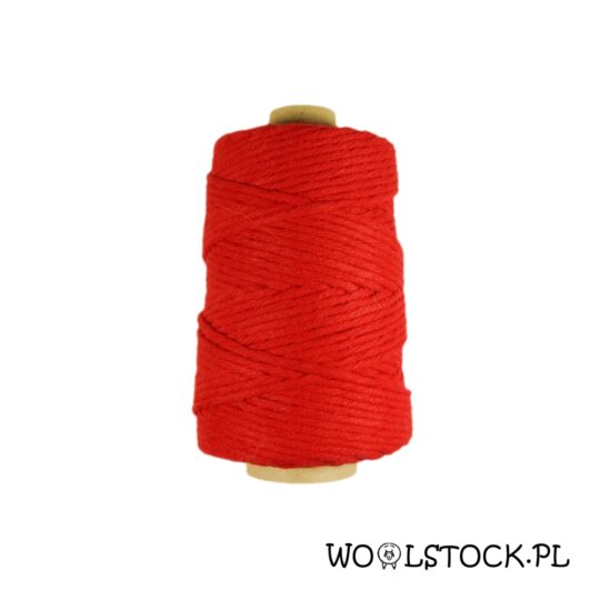 sznurek bawelniany czerwony 5mm